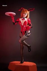 ROLECOS EVA Asuka Langley Soryu Cosplay Costume Asuka Langley Soryu Sexy Bunny Jumpsuit Leather Halloween Outfits Women Party