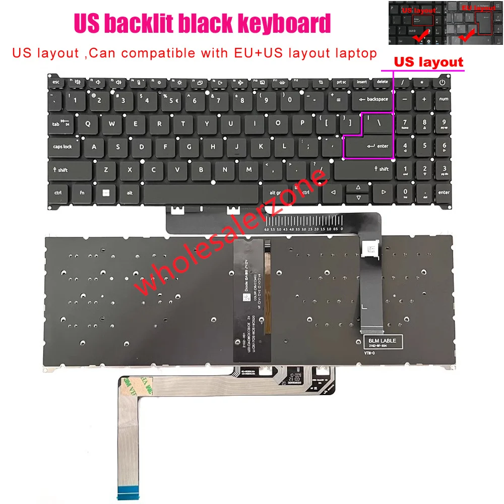 

New US backlit Keyboard For Acer Aspire Go 15 AG15-31P N23Q23 AG15-31P-C48E ,AG15-31P-3947 laptop