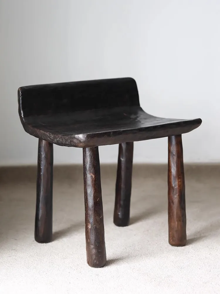Light Luxury Retro Style Hotel Household Individuality Solid Wood Stool Artistic Originality Decoration Dining Room High Chair