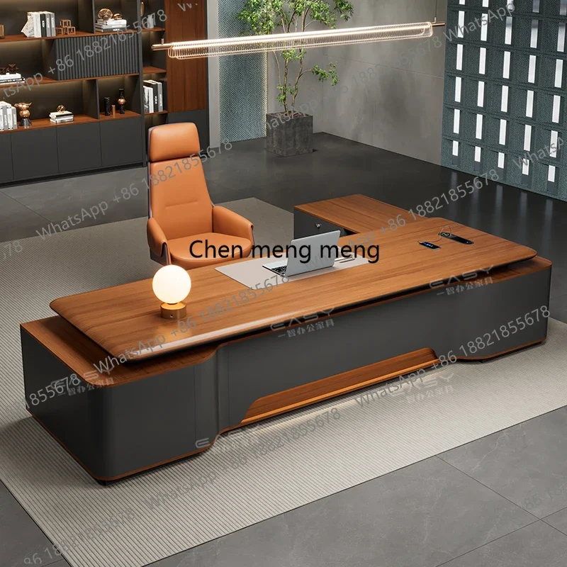 a17  L-shape Organizer Computer Desk Executive Seating Gaming Writing Desk Boss Table Home Sedentary Nordic Filing Cabinet Furni