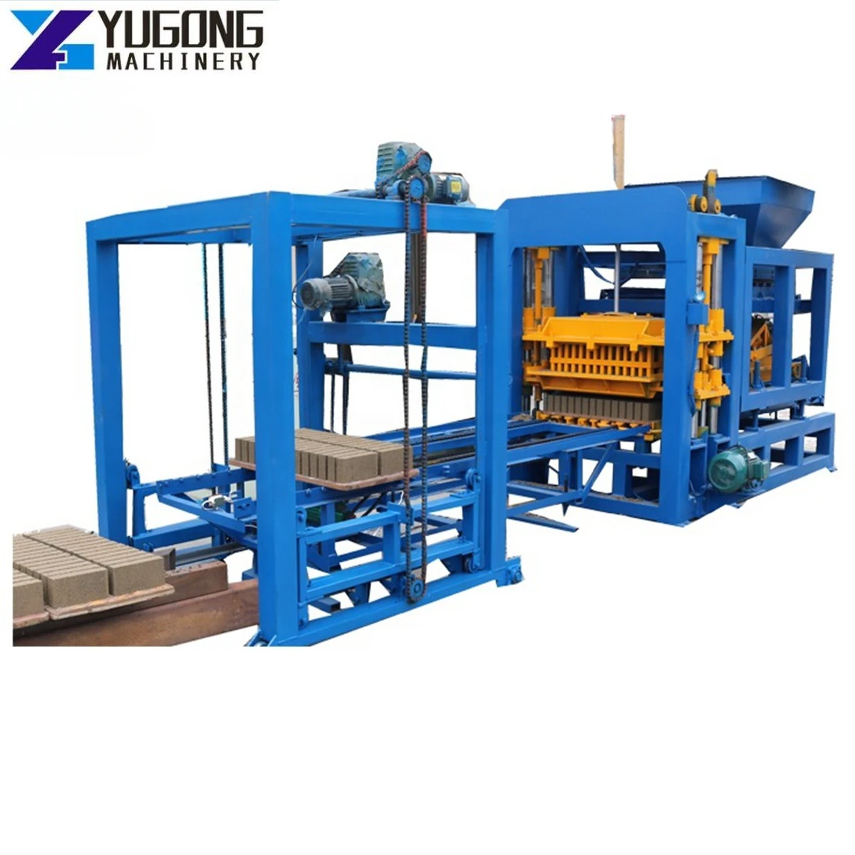 YG QT4-15 Automatic Block Construction Manufacturing Brick Making Machine To Ghana Concrete Brick Making Machine