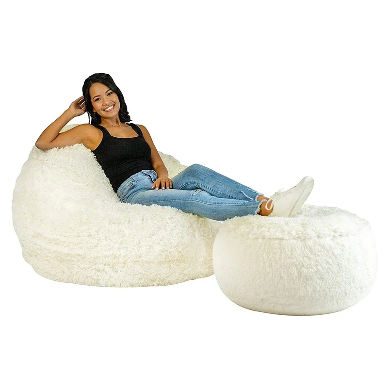 

ultra soft plush inflatable sofa strong support bean less bag chair for home