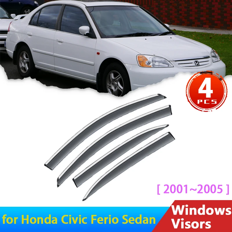 

Deflectors for Honda Civic Ferio Sedan EU ES EP EM 7th VII 2001~2005 Accessories Windshield Car Window Visors Rain Eyebrow Wind