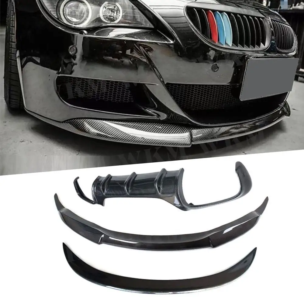 

Carbon Fiber 3PCS/Set Front Bumper Lip Rear Diffuser Spoiler Rear Spoiler for BMW 6 Series E63 E64 M6 2006 - 2010 FRP Body Kit