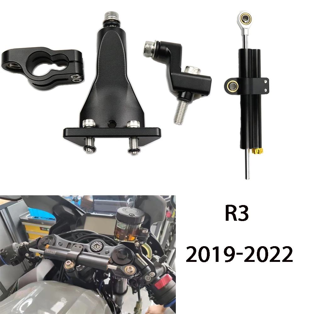 

R3 Motorcycle Steering Stabilizer Shock Bracket Mounting CNC Motorcycle FOR YAMAHA R3 2019 202 2021 2022 Bracket Kit