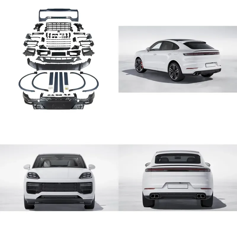 KM for Cayenne 2024-up Coupe Upgrade Turbo-style Bumper Bodykit Facelift Rear Bumper New Style Plastic Material