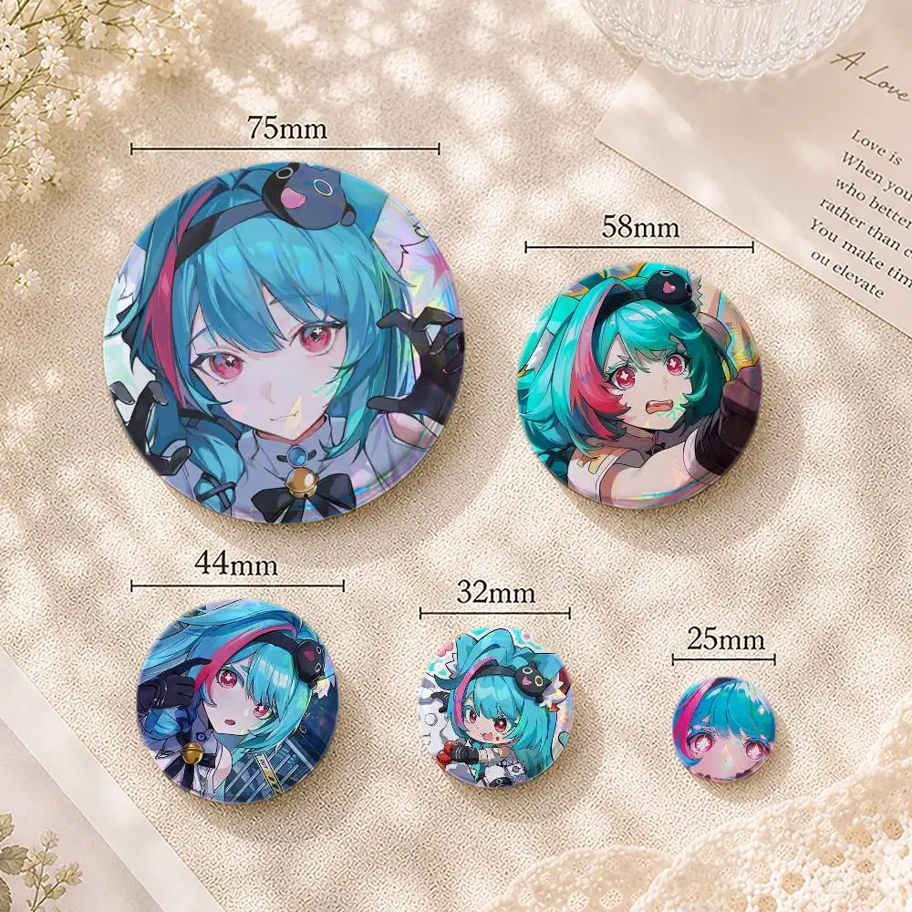 

NTE Neverness Mint Badges Brooches Personalized Tinplate Enamel Pins Creativity Printed Pictures Text Metal Lapel Gift