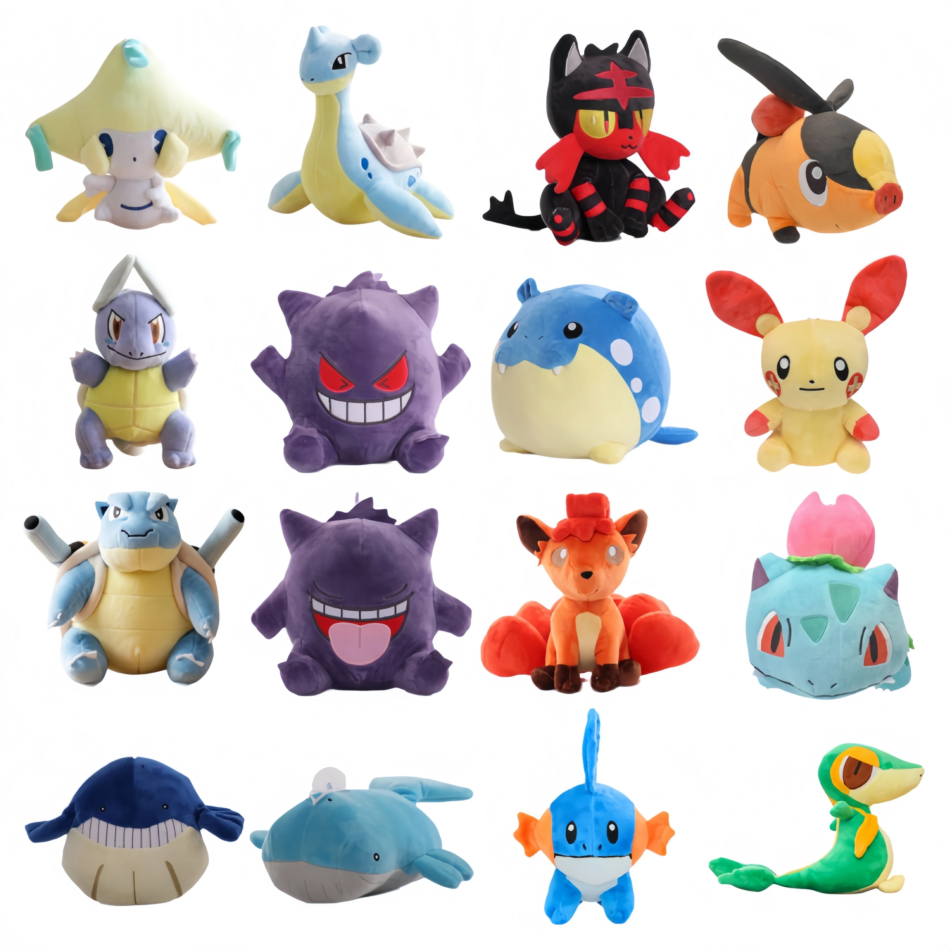 Pokemon Wailmer Litten Vulpix Spheal Mudkip nivy Plush Toy Cyndaquil Lapras Wartortle Blastoise Jirachi Stuffed Doll Anime Gift