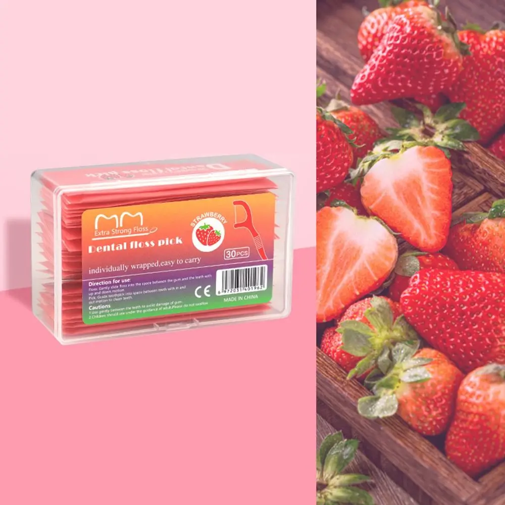 

30Pcs Colorful Teeth Cleaner Fruity Portable Fruit-flavored Floss Individually Wrapped Disposable Toothpick Oral Cleaning