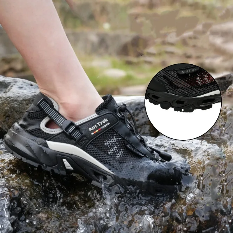 Men's and Women's Quick-Drying Drainage Non-Slip Sports Shoes Breathable Mesh Outdoor Water Shoes Beach River and Hiking Shoes