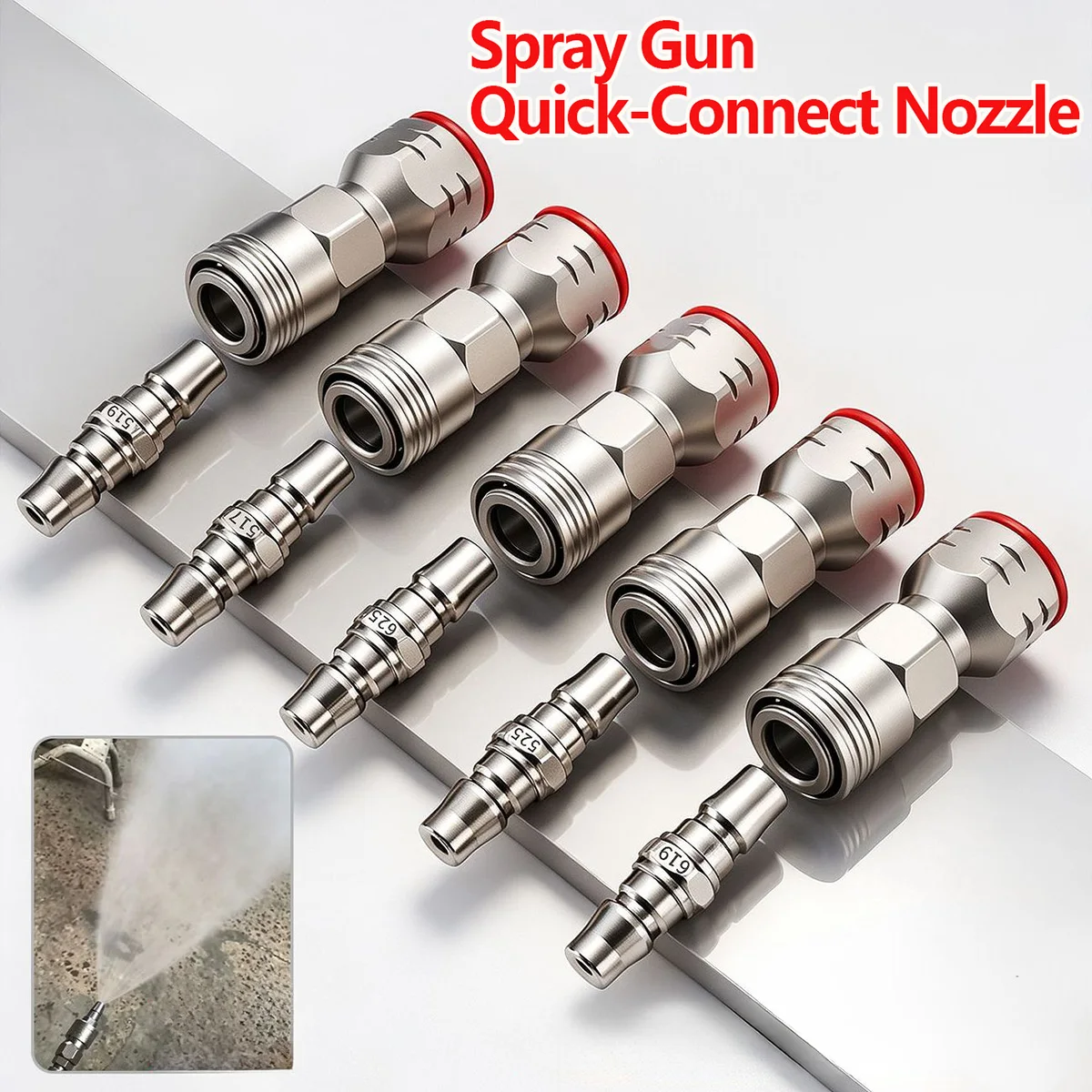 Stainless Steel Quick Connect Airless Paint Sprayer Nozzle High Pressure Fine Atomization Direct Spray Universal Replacement Kit