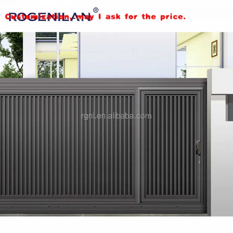 custom.Aluminum Privacy System Automatic Pedestrian Railing Door Driveway Sliding Swing Gate