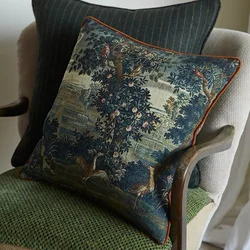 British Retro Pillows Green Orchard Cushion Case Luxury  Decorative Pillow Cover For Sofa Chair Art Living Room Home Decorate