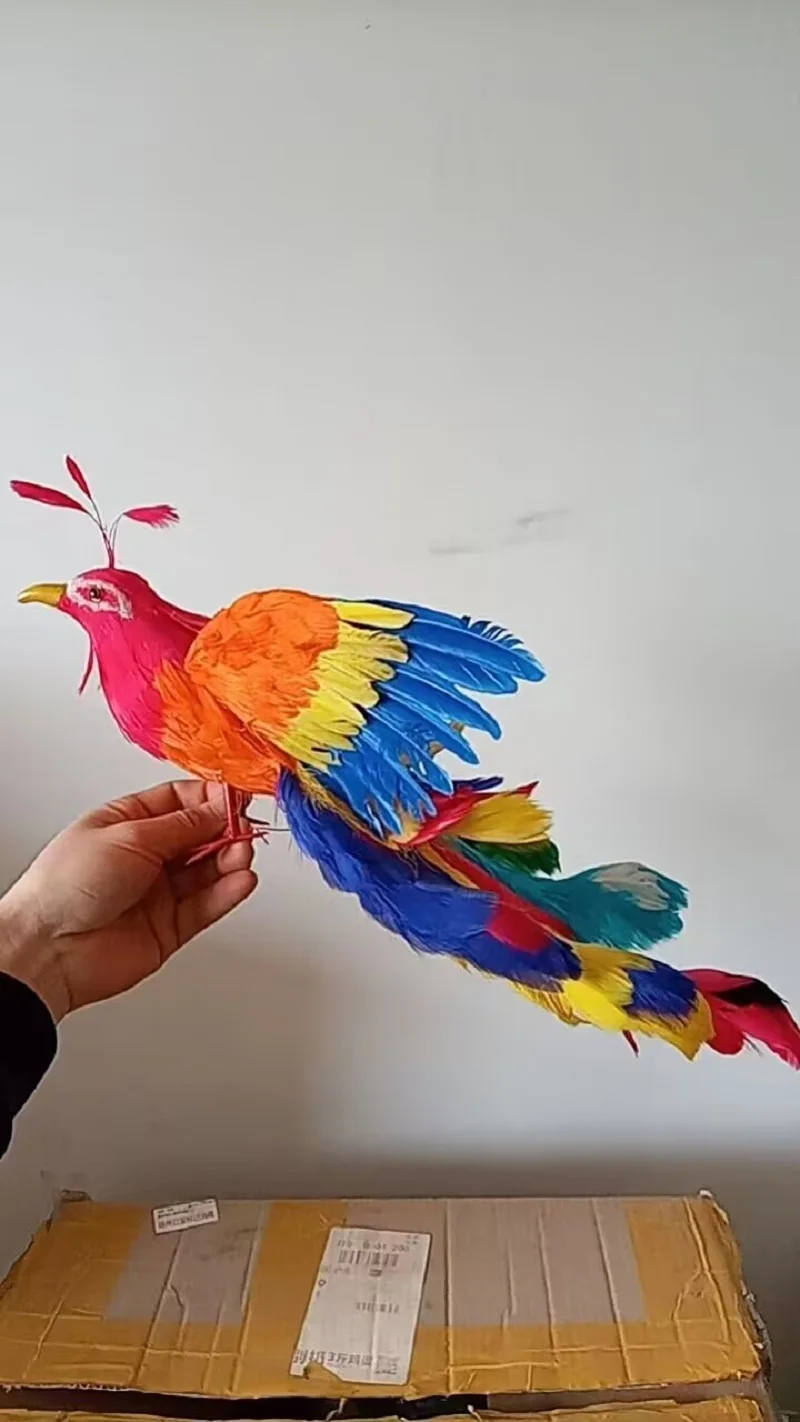 beautiful wings long tail bird model foam&feather simulation Phoenix bird gift about 30x45cm xf2452