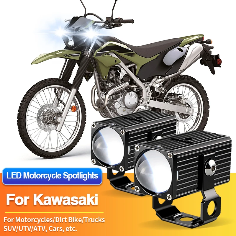 1/2PCS LED Motorcycles Headlight White Fog Light Spotlight for Kawasaki Mule PROMX/SX/Ninja 400 650 1000SX H2 H2R/ZX6R ZX10R