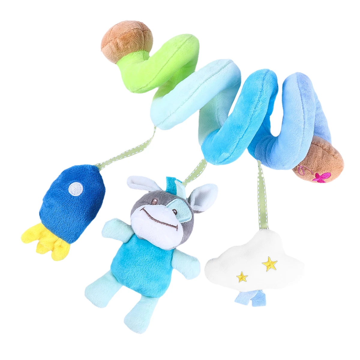 1pc Spiral Baby Crib Soft Stroller Car Seat Hanging Rattle For Infant Development Colorful Creative Ringing Bell