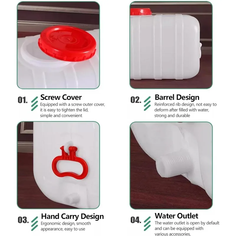 Large Capacity Water Container Plastic Water Tank with 3M Pipe, Heavy Duty  Storage Carrier (Size:80L/21.1Gallon)