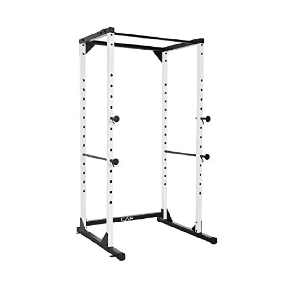 

Многофункциональная силовая рама (Power Rack) в цветовой гамме, варианты 6' или 7', прочная стальная конструкция, встроенные J-образные крюки и страховочные рычаги.