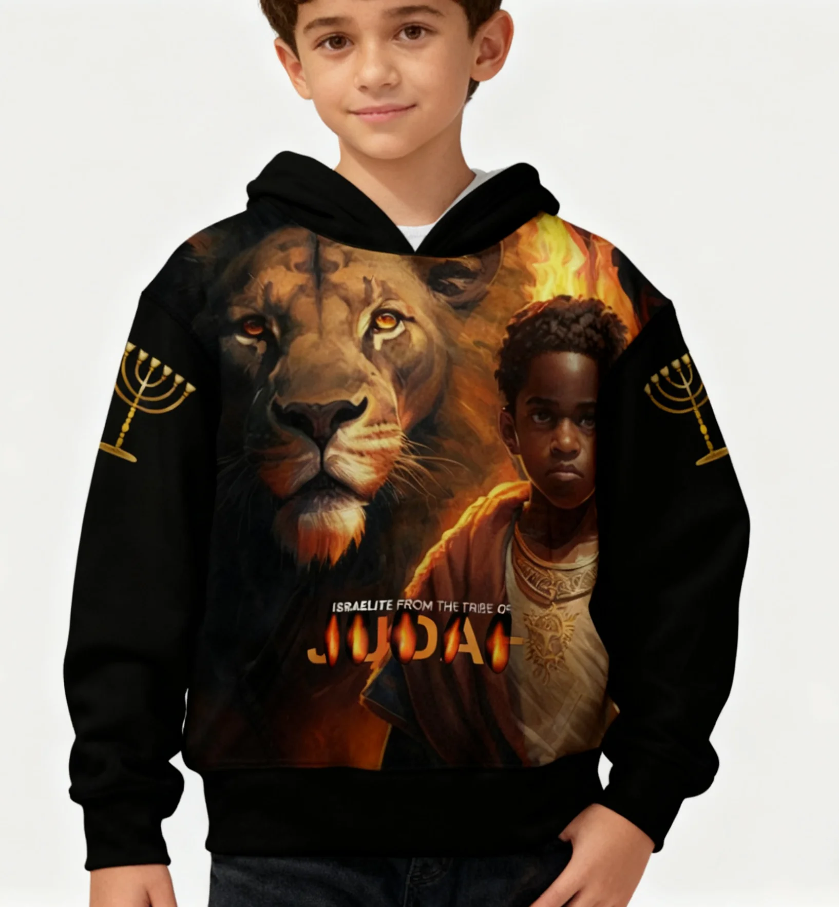 سترة بغطاء للرأس بأكمام طويلة للأطفال لجميع الأغراض بتصميم أسد جريء، مثالية لأي مناسبة بأكمام طويلة لفصلي الخريف والشتاء #1