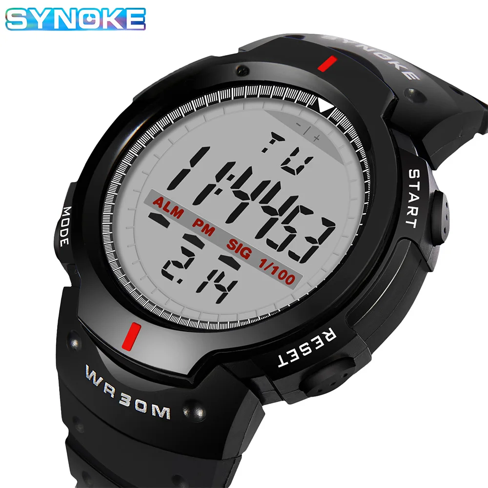 SYNOKE Outdoor Military Digital Watch For Men Fashion Retro Men Watch Sports Waterproof Men Watch Multifunctional Luminous