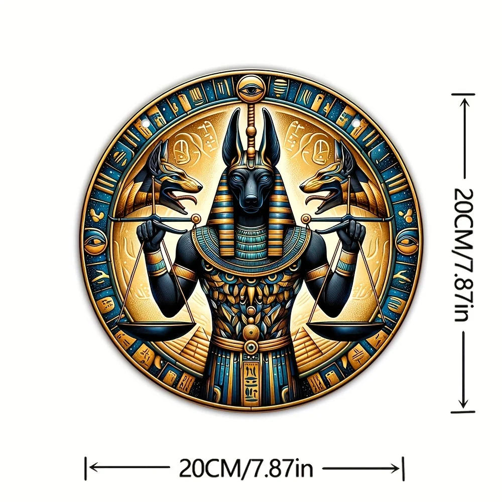 Anubis Judgment Acrylic Plaque,The Scales Of Death,Vintage Egyptian God Wall Art,Cafe&Bar Decor,Home,Mythical Deity Theme