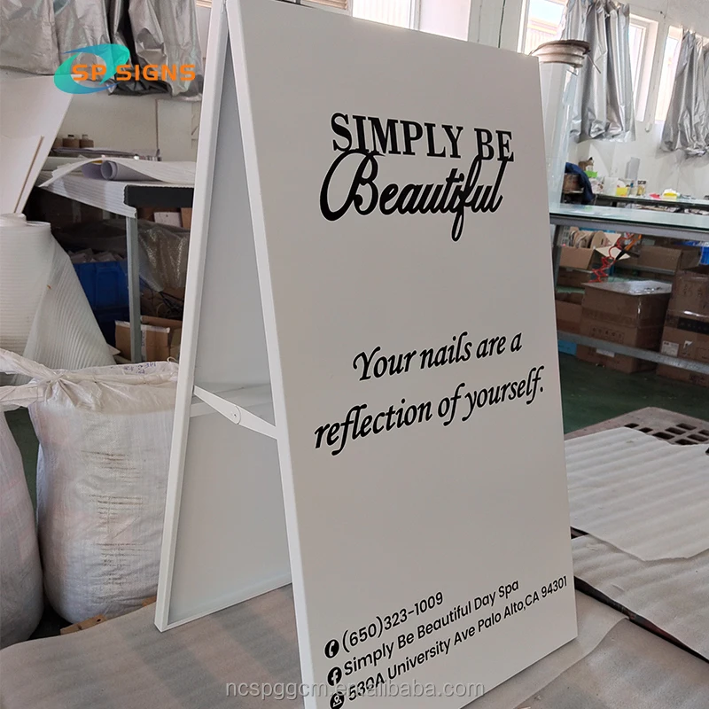 SP Custom Sidewalk Sign Advertising Board No Parking Sign Caution WET FLOOR Two Sides Pavement Sign a Frame Stainless Steel