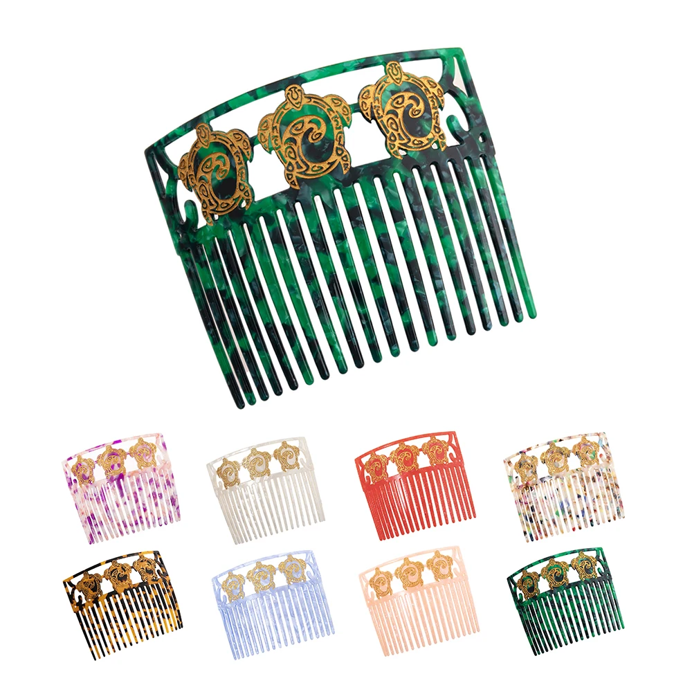 Vintage Hair Comb Colorful Acetate Hair Accessories Tortoiseshell Women Hair Combs Clips Flamenco Headdresses Jewelry Weddings