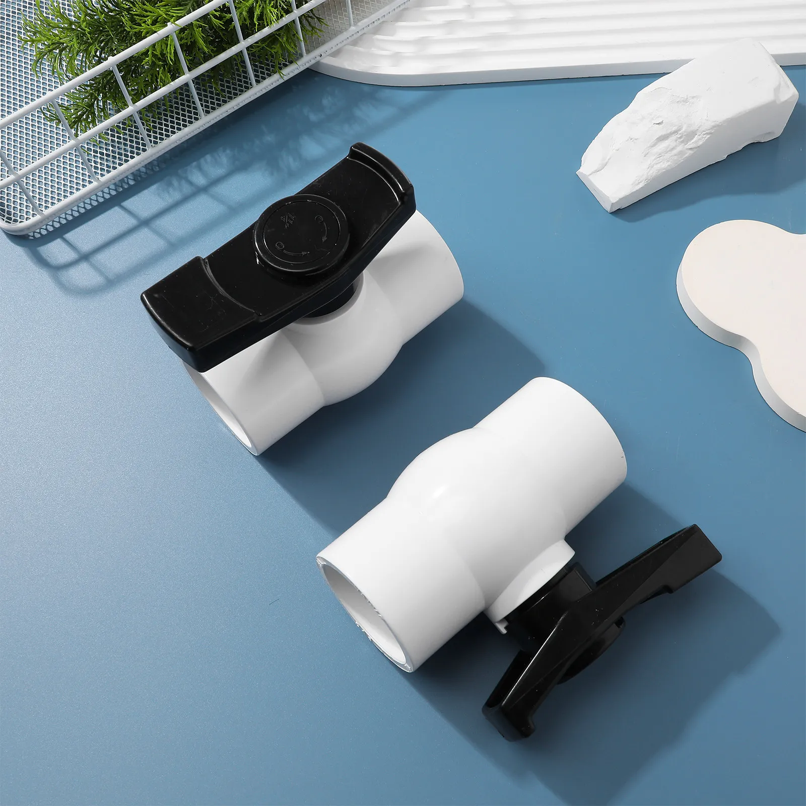 PVC Ball Valves 2 Pack Water Shut Off Tubing Fittings Leakproof Durable Easy Install for Home Sprinklers