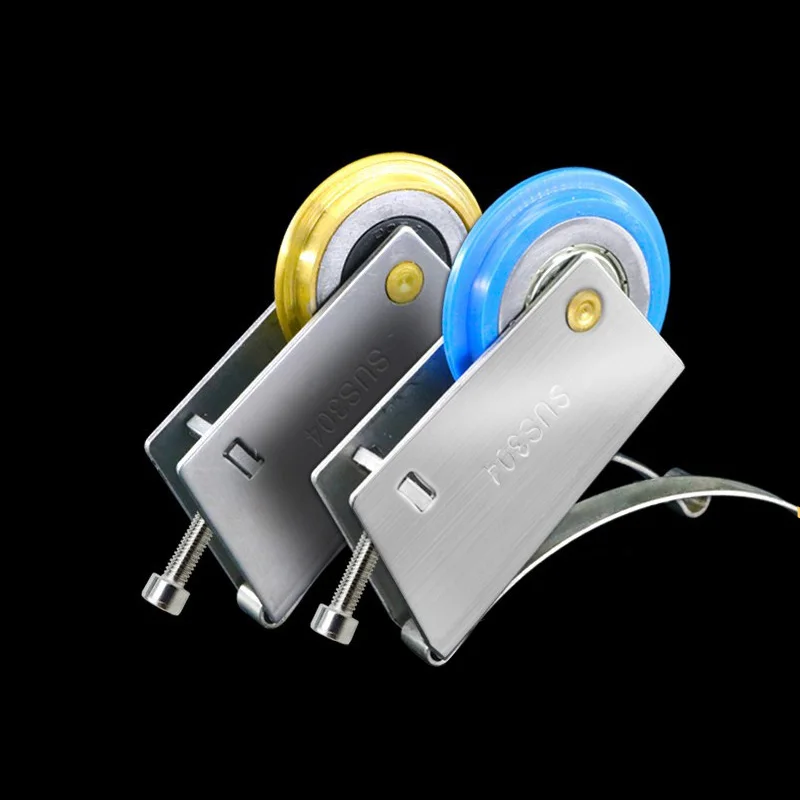 

Titanium Alloy Sliding Door Pulley Glass Sliding Door Wardrobe Wheel Bathroom Stainless Steel Waterproof Track Cam Accessories