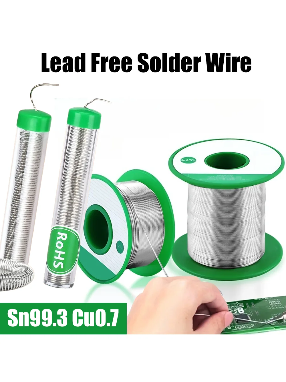 250/10G Loodvrij Soldeer Sn99.3cu0.7 0.5/0.6 0.8/1.0/1.2/1.5/2.0mm Tin Rosin Core Soldeer Lassen Soldeerbout Reparatie Tool - afbeelding 2