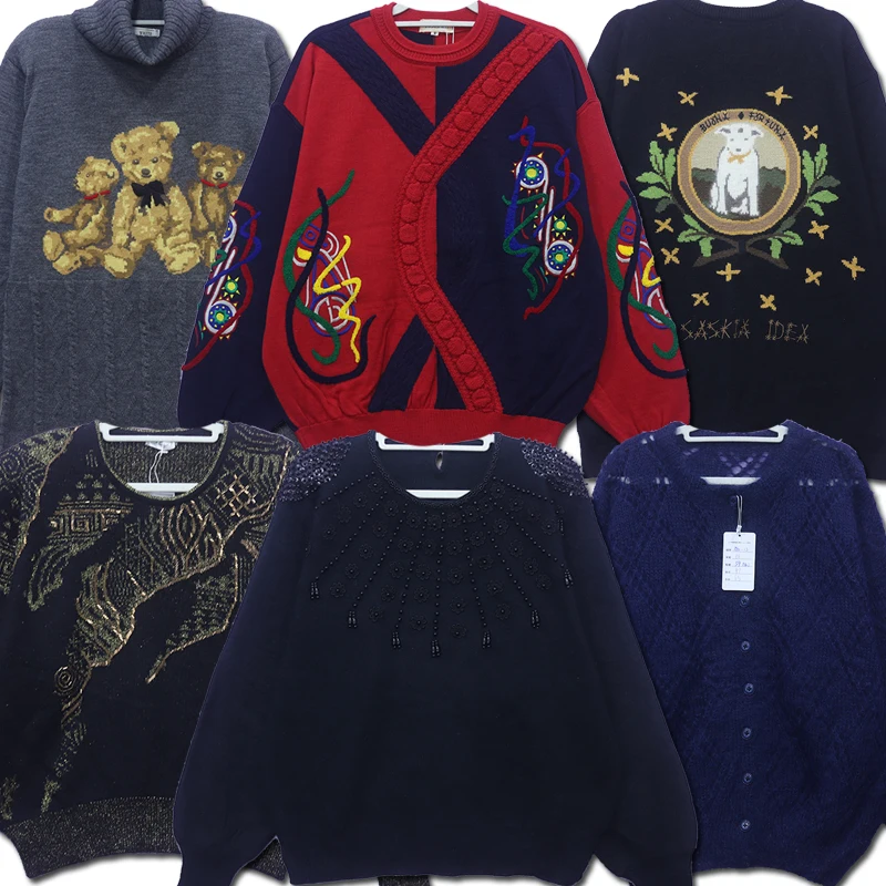 

Винтажный женский шерстяной свитер свободного кроя с вязаным узором, этнический стиль, для повседневной носки, длинный, с круглым вырезом