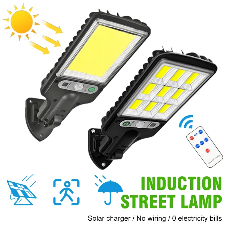 

Outdoor LED Solar Street Lights 3 Light Modes IP65 Waterproof Solar Lamp Motion Sensor Security Lighting for Garden Patio
