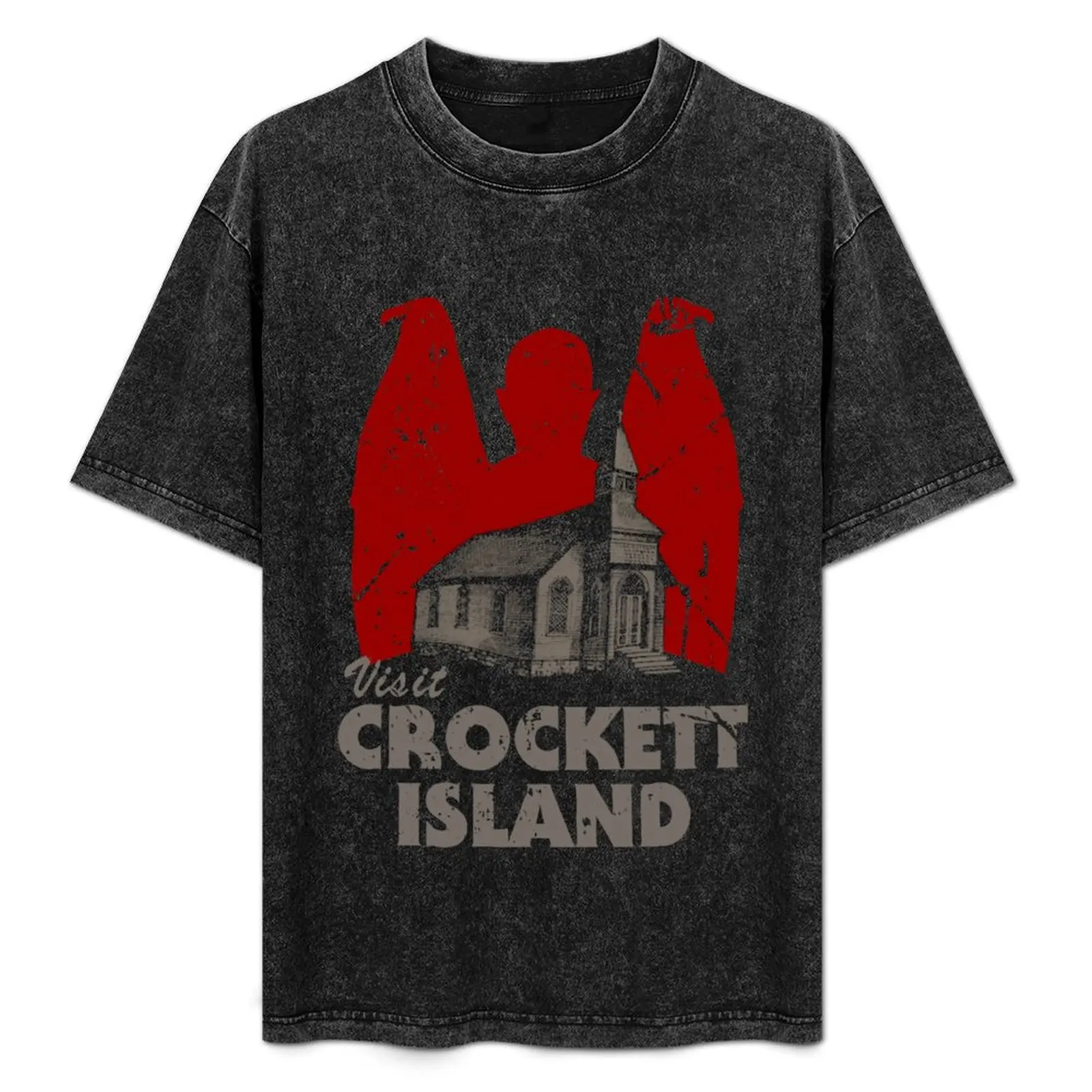 

Visit Crockett Island T-Shirt Retro Style Print Casual Top