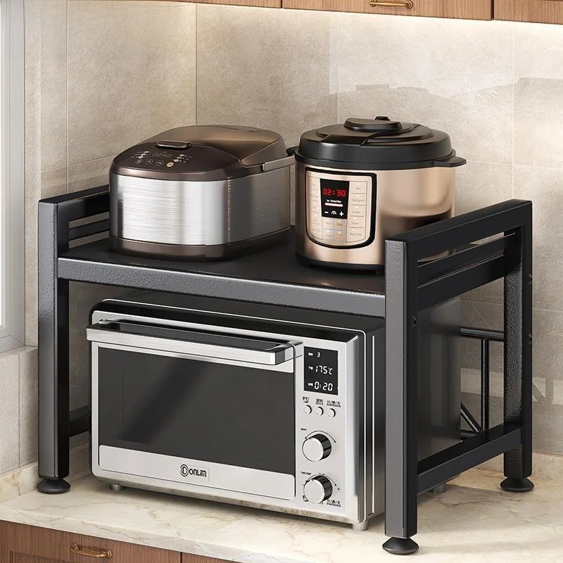 

Двухуровневая выдвижная полка для микроволновой печи из нержавеющей стали для домашнего использования, без необходимости сверления