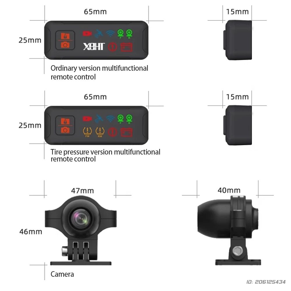 دراجة نارية مسجل قيادة بدون شاشة 5G واي فاي مقاوم للماء دراجة نارية مسجل قيادة مراقبة ضغط الإطارات 2K HD للرؤية الليلية