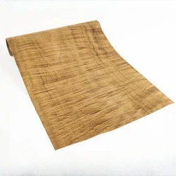 Width:450mm T:0.2mm Burmese Golden Nanmu Wood Veneer Sheets Furniture Renovation and Home Decoration Veneer