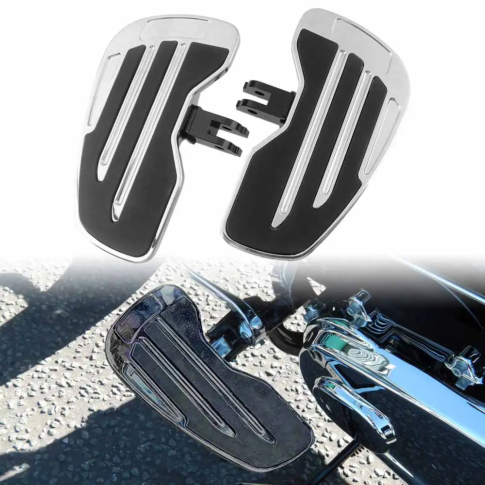 

2Pcs Foot Rest Driver Front Footboard Footrest Compatible With Harley Davidson Softail 2018-Up Models Chrome Non-Slip Footboard