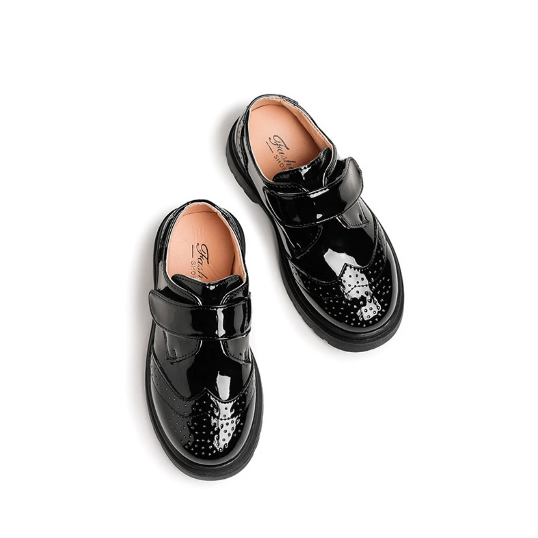 

Kids'Casual Shoes PU Leather Spring Fashion Flat Bottom Shoes For Boys Breathable Anti-slip Black Size 27-38
