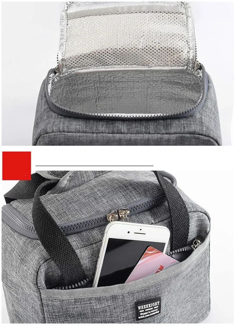 Women Men Large Thermal Dinner Box Food Case Bags Waterproof Insulated Lunch Bags Oxford Travel Tote Necessary Picnic Pouch