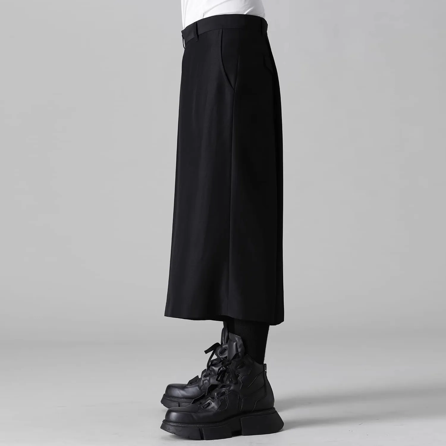 YOJI OOAK culotte da uomo dal design originale Pantaloni casual personalizzati Moda culottes da uomo semplici neri