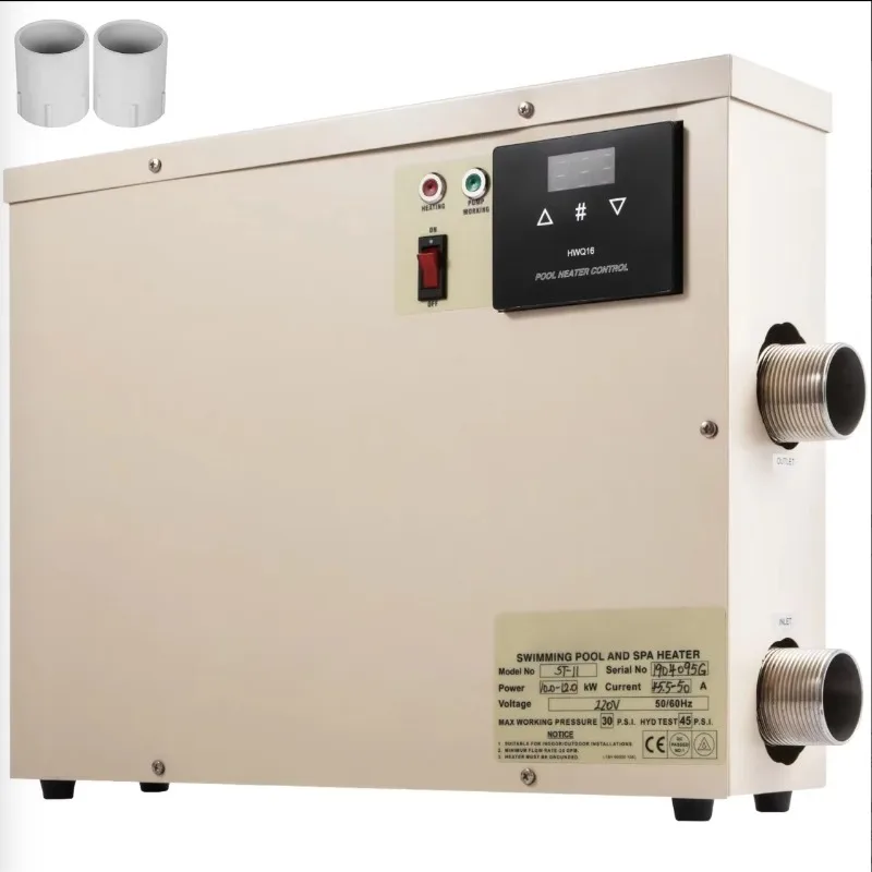 Electric Pool Heater 11KW 240V Swimming Pool Electric Heater Water Bath Heater Electric Digital for Thermostat