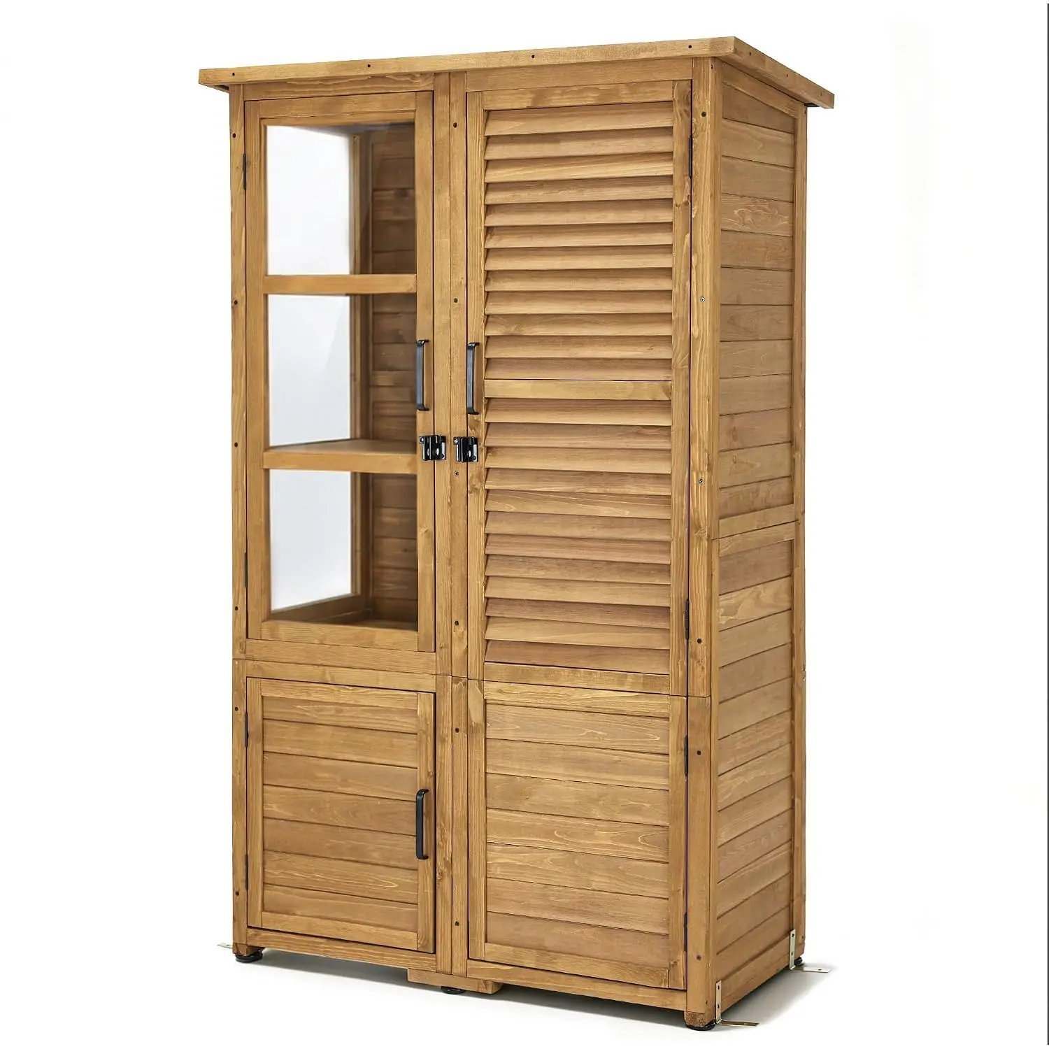 Outdoor Storage Cabinet 30 Cu.Ft Waterproof Tool Shed with 4 Shelves & Lockable Door for Garden Yard Patio, Customized