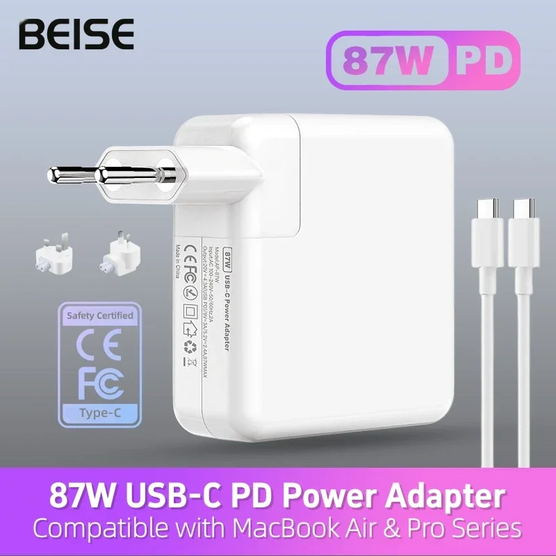 87W USB-C PD Power Adapter Fast Charger for MacBook Pro 15