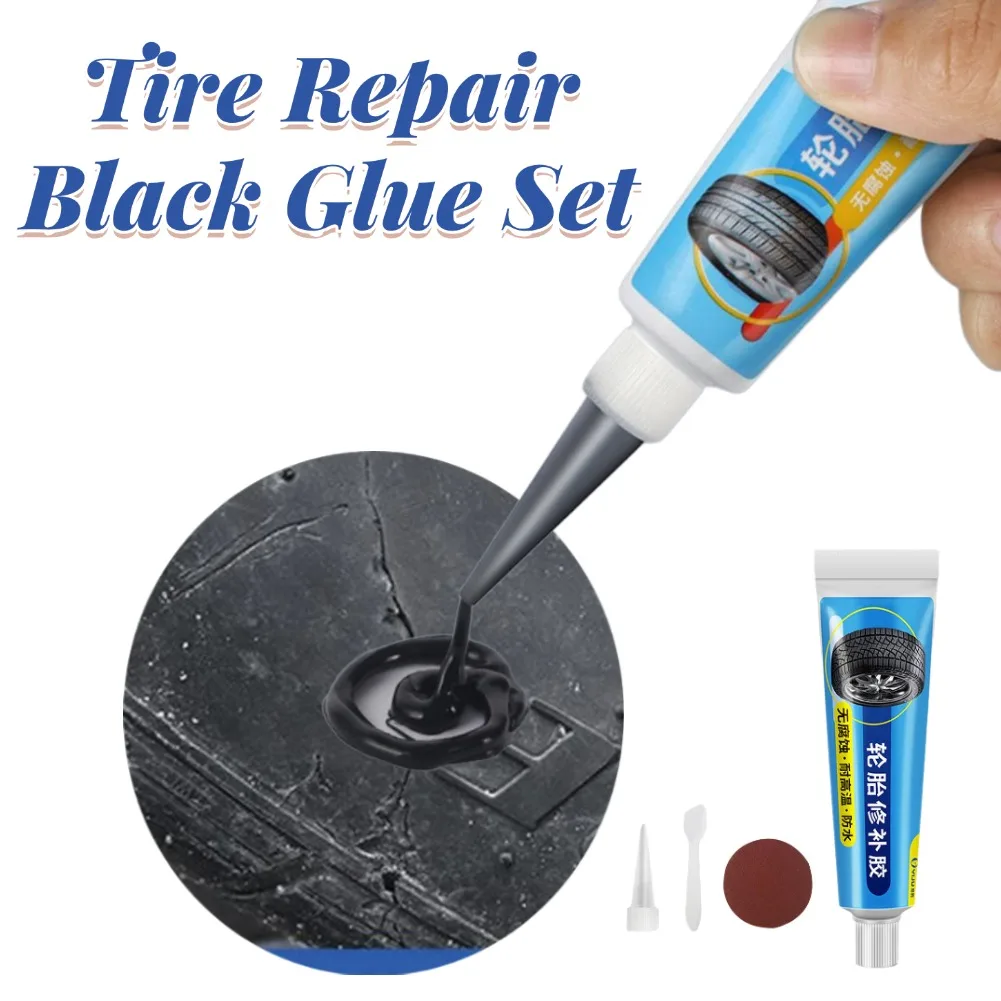 Tire Repair Black Glue set Liquid Strong Rubber Wear-resistant Non-corrosive Adhesive Instant Bond Leather car Tire Repair Tool