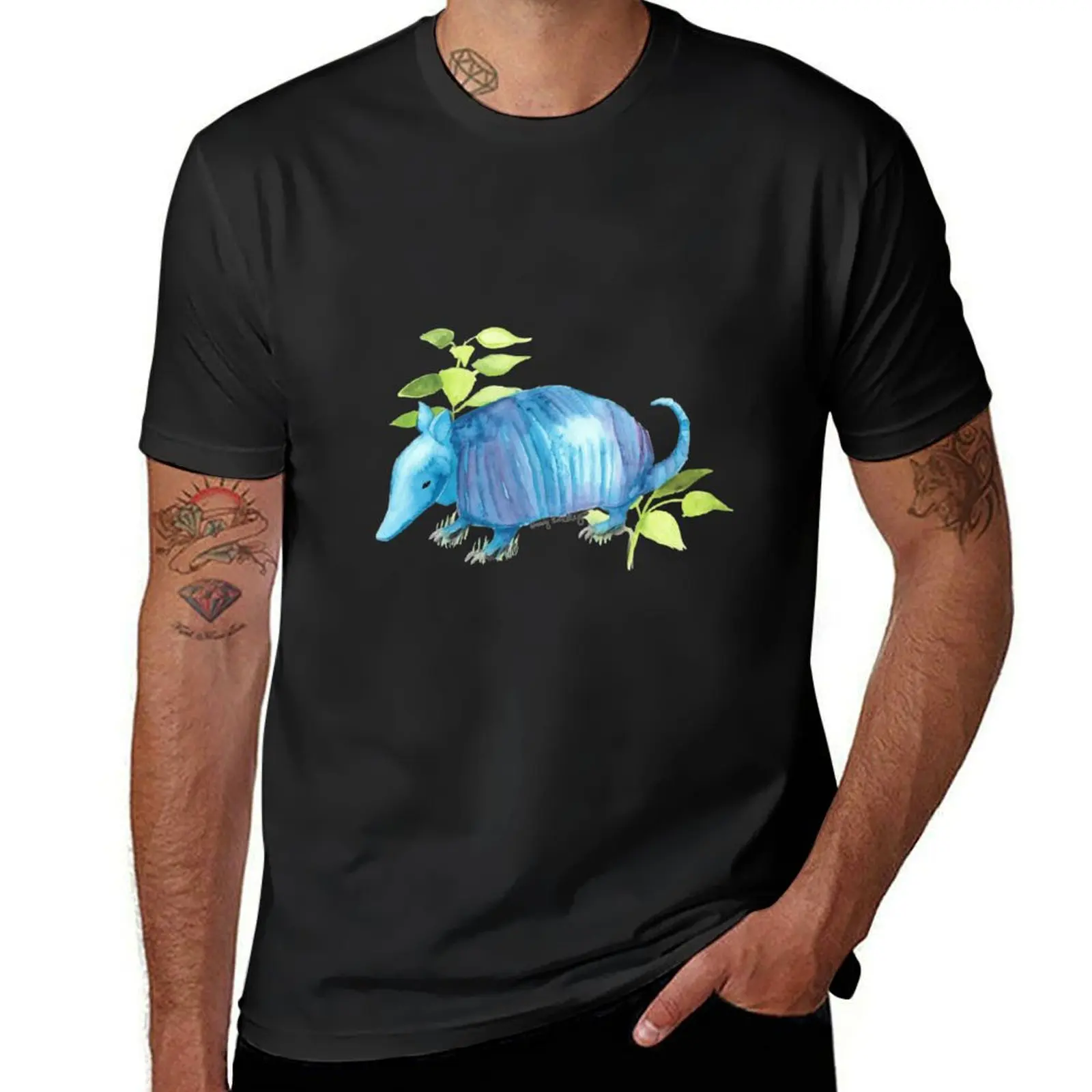 Blue Armadillo T-Shirt summer top kawaii clothes shirts graphic tees plus sizes mens graphic t-shirts anime