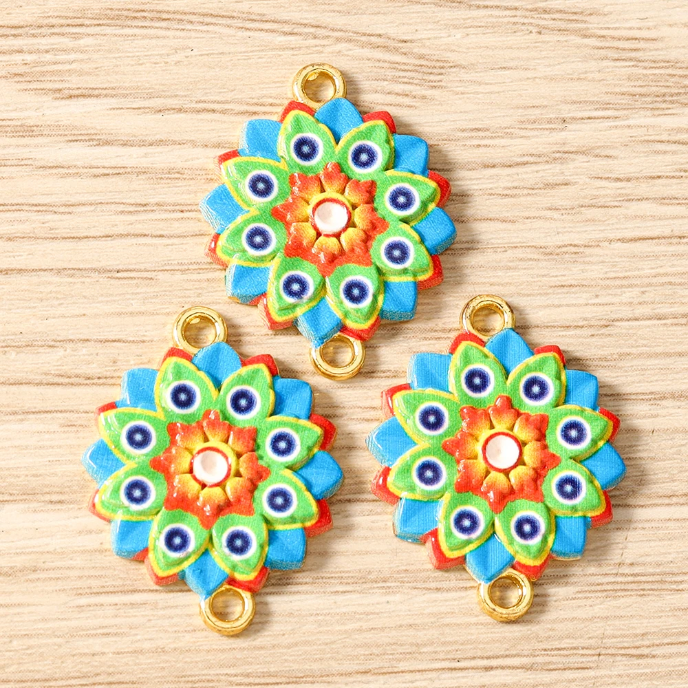 Tusember 20 Stück Emaille-Öltropfen-Anhänger mit Hinduismus-Motiven: Ganesha, Göttin, Kashi, Vishnu für Ohrringe, Halsketten, Schmuckherstellung, DIY-Zubehör – Detail 5