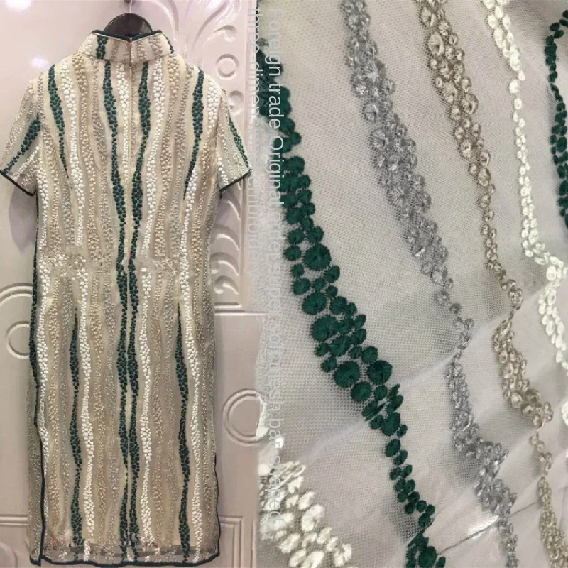 

Вышитая сетчатая ткань для кружева, жаккардовые платья, рубашки, ткани, перспективная модная одежда, дизайнерская ткань для шитья своими руками