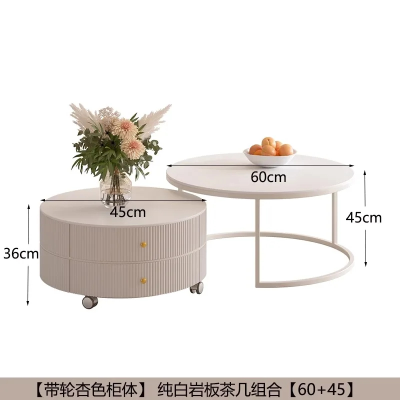طاولات قهوة فاخرة لطيفة، طاولات مستديرة حديثة، طاولة قهوة بسيطة، تصميم دائري، أثاث منزلي لصالون ميسا سنترو الفاخر #2