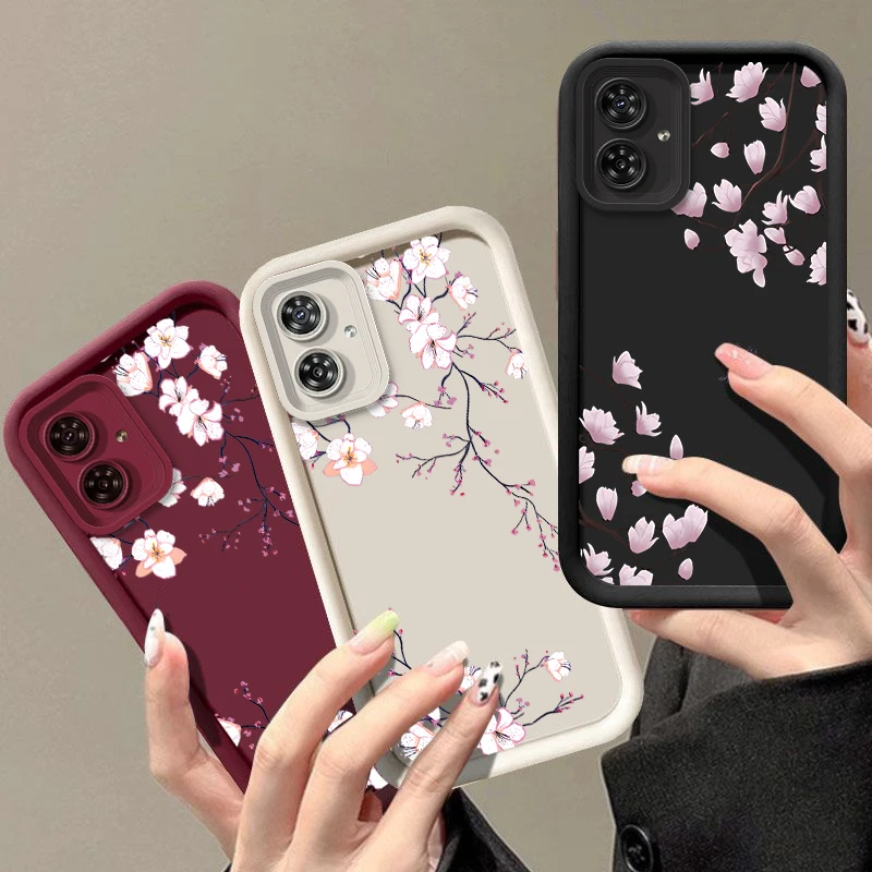 G54 Pink Plum New Sky Eye Phone Case For Motorola Moto G54 G54Power G24 G24Power G30 G34 G53 G84 E40 E32 E30 E13 E22 G22 Cover