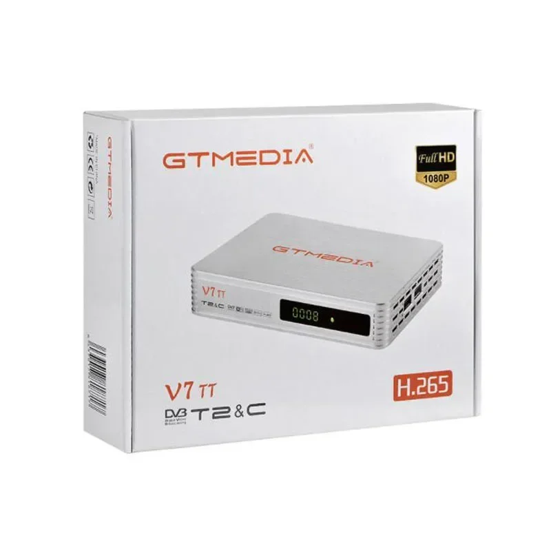 Original gtmedia v7tt set top box receptor de tv terrestre DVB-T/t2/c cabo decodificador h.265 hevc 10bit sintonizador usb wifi pk tt pro tdt